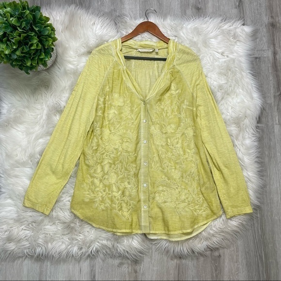 Soft Surroundings Light Wash‎ Embroidered Tunic Top - Picture 1 of 5